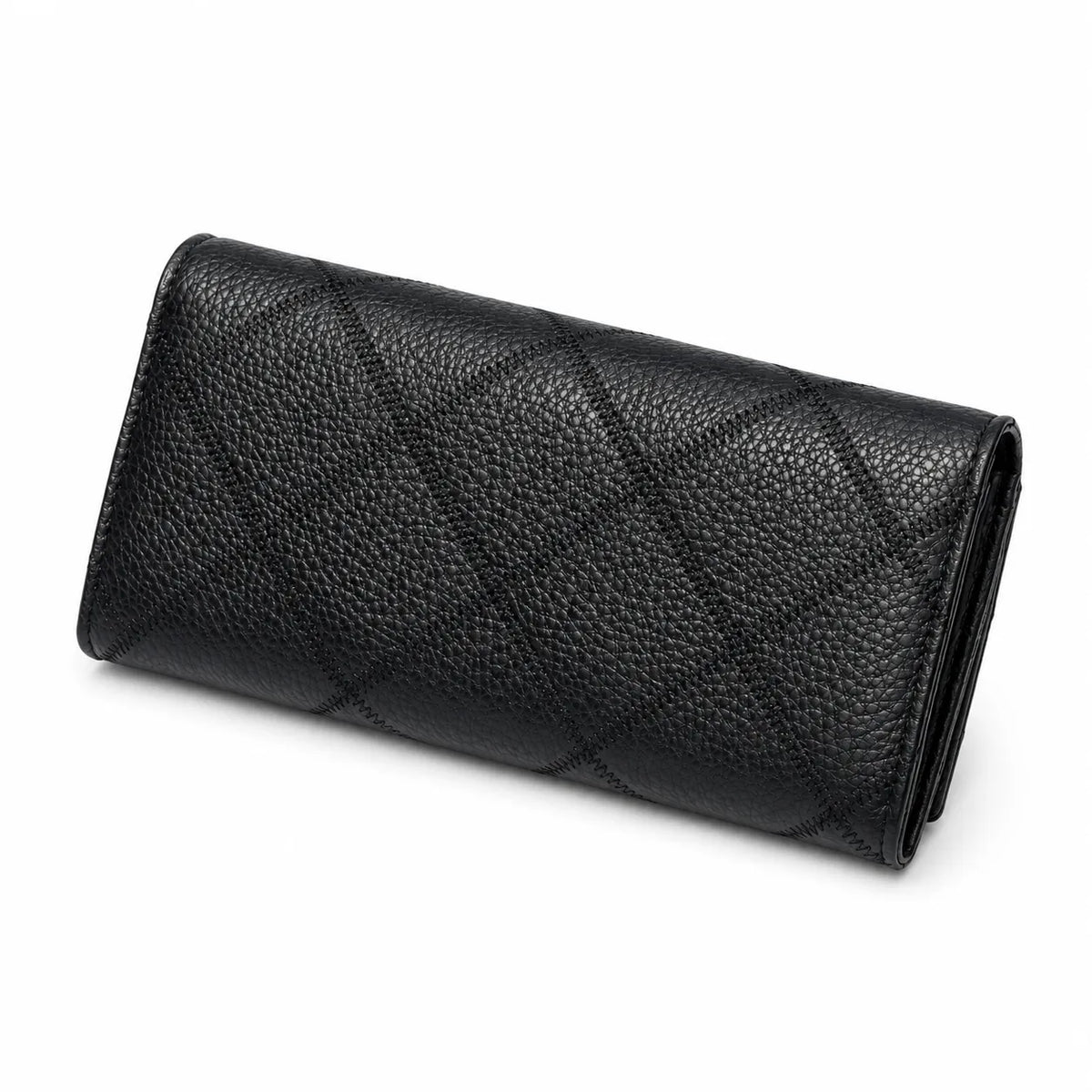 Tory Burch | Black quilted leather  multi-card slots and zippered coin pocket women's everyday KIRA long wallet
