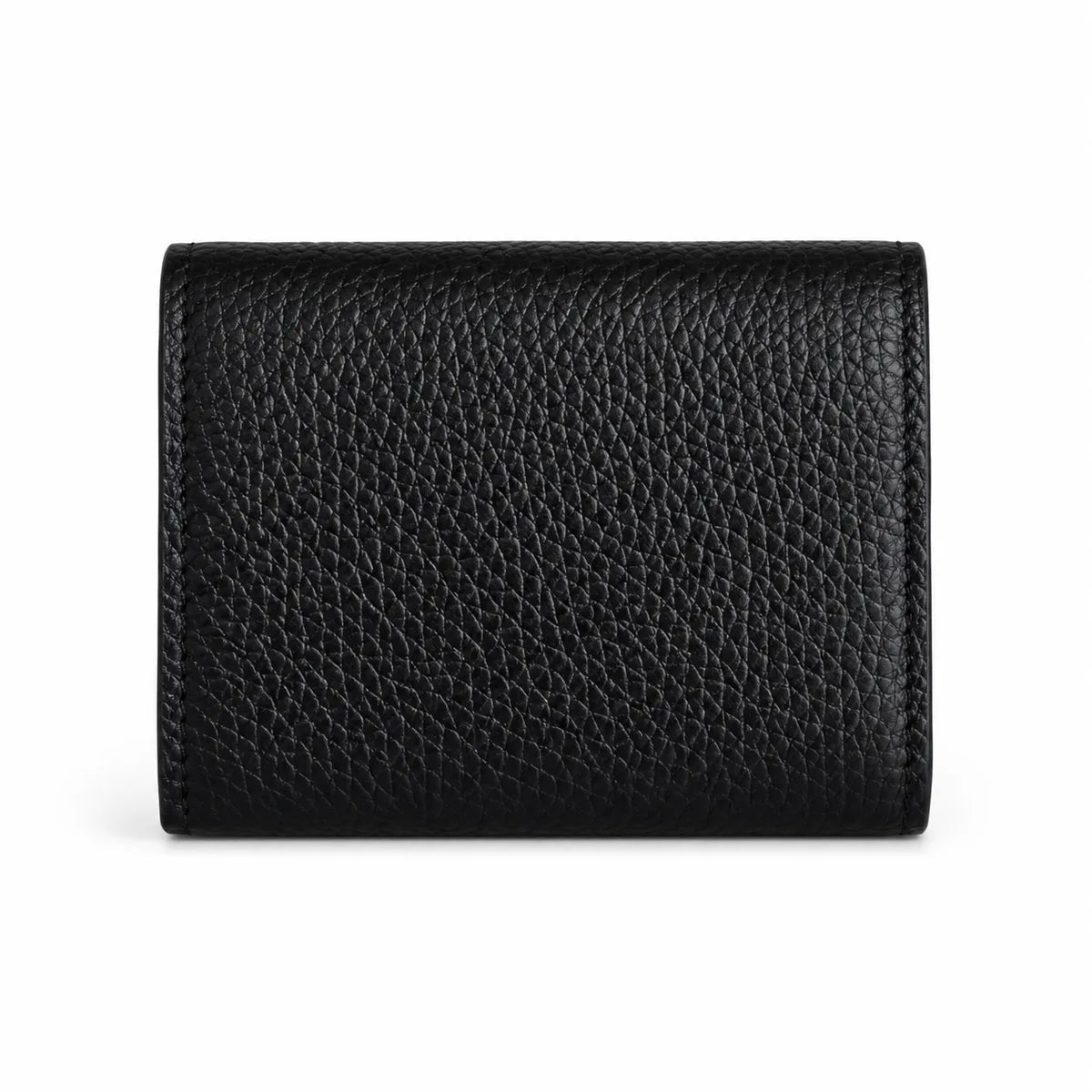 Tory Burch Miller black pebbled leather wallet with multiple card slots and a zippered coin pocket compact and foldable women's wallet