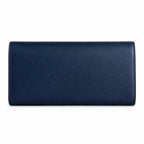 Tory Burch Robinson Navy Blue Saffiano Leather Handbag with Multiple Card Slots and Zippered Coin Purse  Women's Foldable Clutch