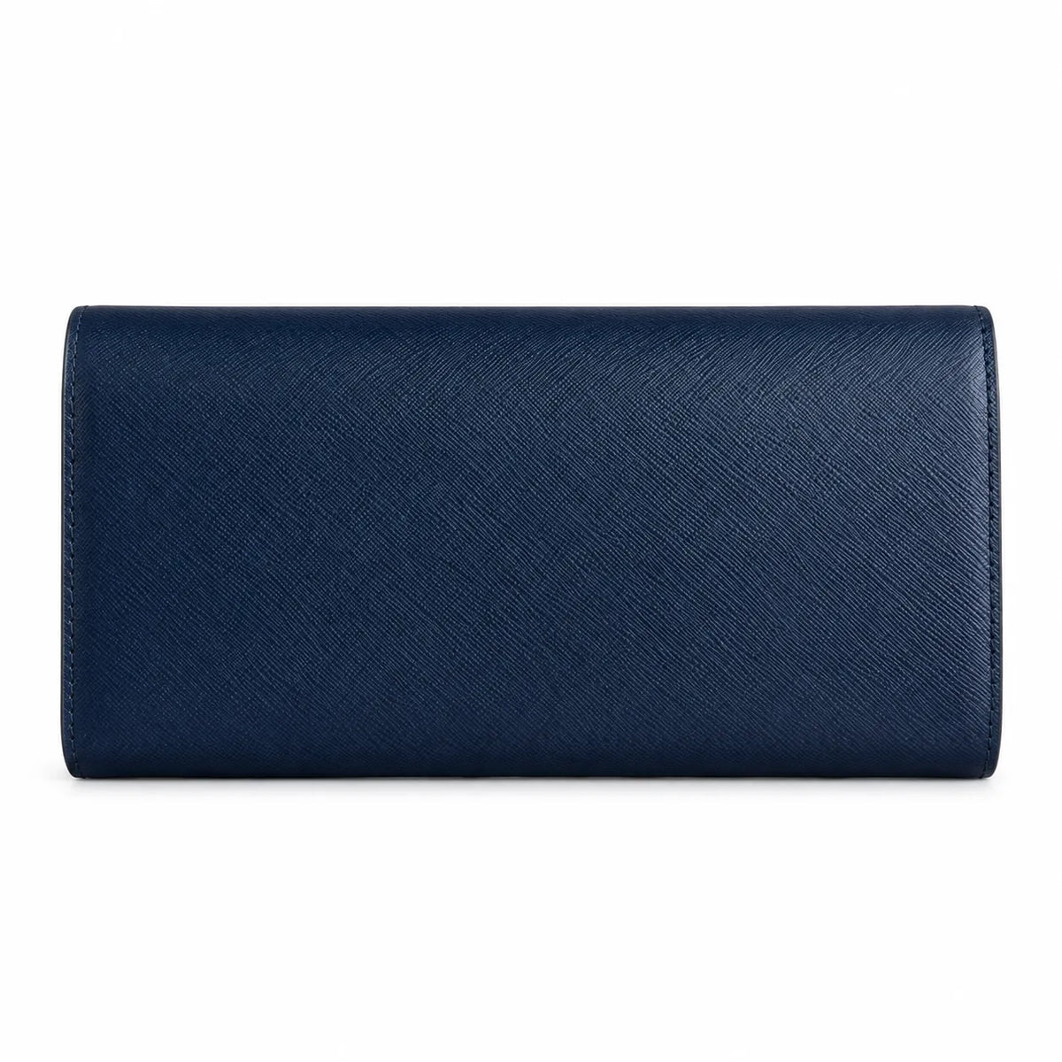 Tory Burch Robinson Navy Blue Saffiano Leather Handbag with Multiple Card Slots and Zippered Coin Purse  Women's Foldable Clutch