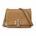 Tory Burch Eleanor wheatgrass green with silver double T adjustable shoulder straps offering multiple carrying options for women