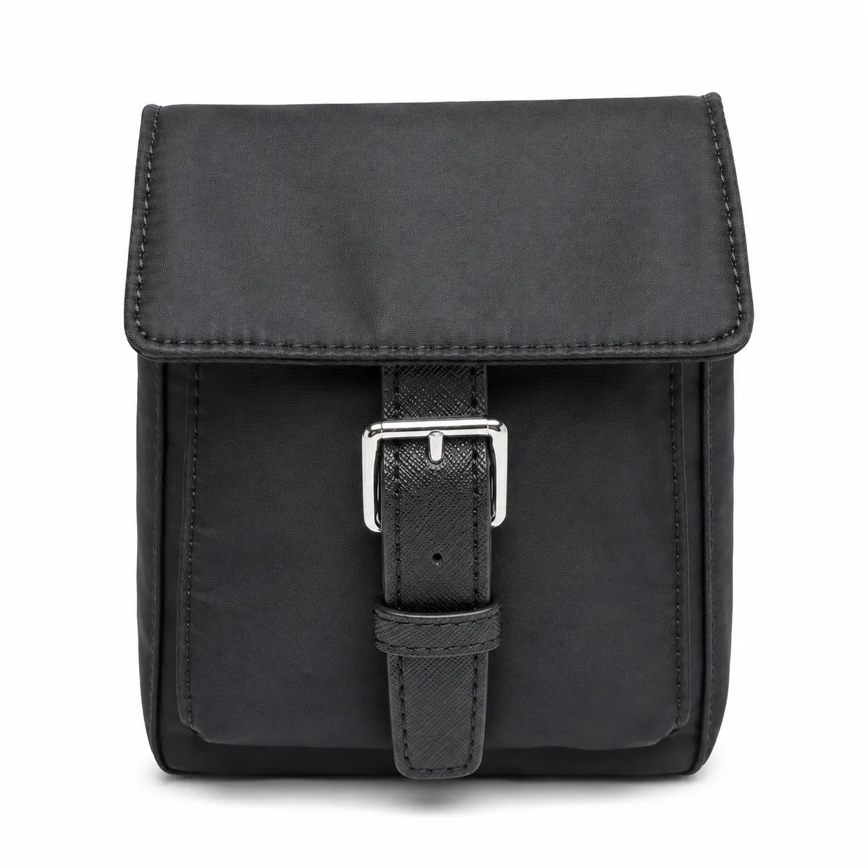 Tory Burch | Black adorned with a silver double-T logo and adjustable shoulder strap lightweight travel/commuter bag