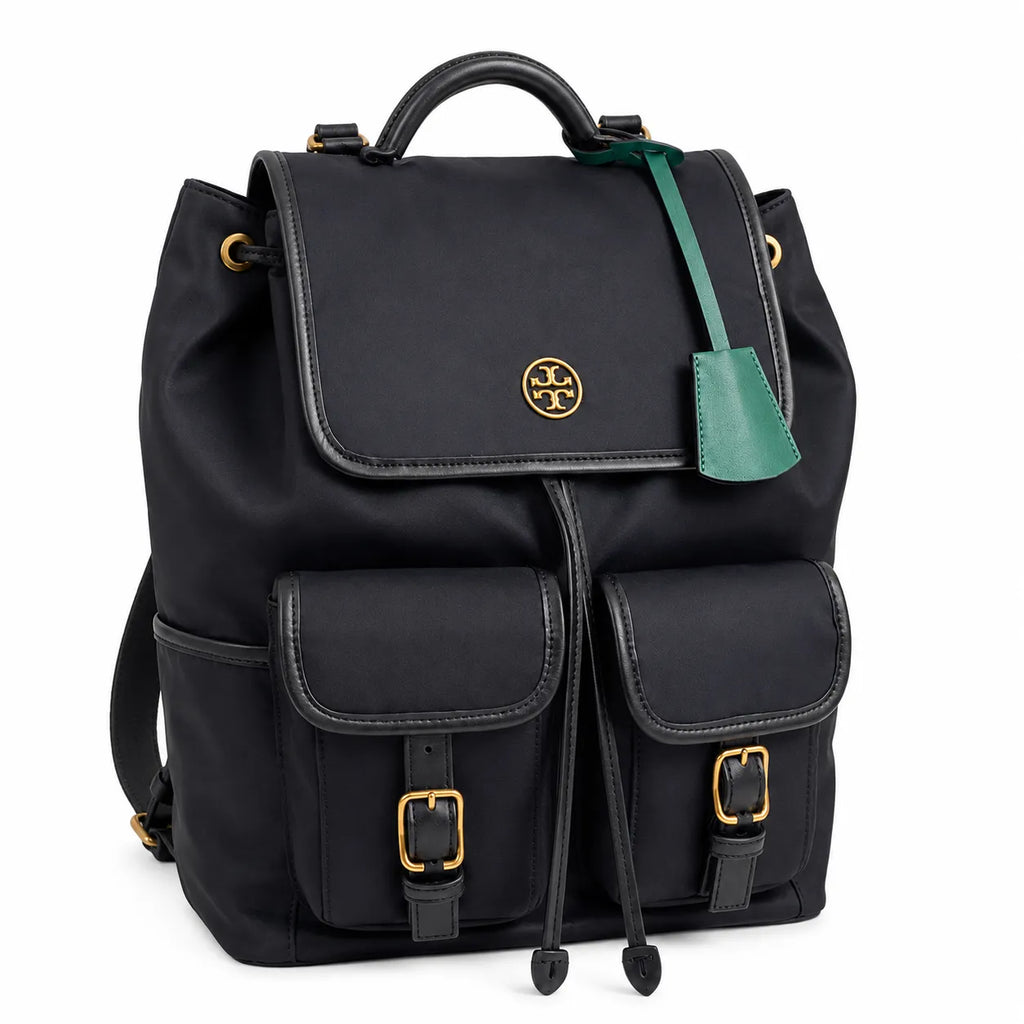 Tory Burch Virginia black adjustable shoulder strap lightweight travel/commuter bag