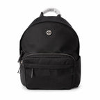 Tory Burch Ella a lightweight travel and commuter bag adorned with a silver double-T logo and an adjustable shoulder strap