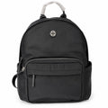 Tory Burch Ella a lightweight travel and commuter bag adorned with a silver double-T logo and an adjustable shoulder strap