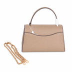 Tory Burch Britten | Light camel-colored pebbled leather detachable chain shoulder strap a small and elegant women's handbag