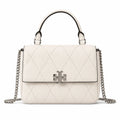Tory Burch Kira, cloud white with a detachable chain shoulder strap a small and elegant women's handbag