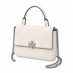 Tory Burch Kira, cloud white with a detachable chain shoulder strap a small and elegant women's handbag