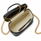 Tory Burch Kira black lambskin detachable chain shoulder strap small and elegant cosmetic bag can be worn crossbody suitable for women