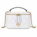 Tory Burch Kira white lambskin detachable chain shoulder strap small and elegant cosmetic bag can be worn crossbody suitable for women