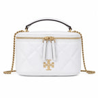 Tory Burch Kira white lambskin detachable chain shoulder strap small and elegant cosmetic bag can be worn crossbody suitable for women
