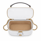 Tory Burch Kira white lambskin detachable chain shoulder strap small and elegant cosmetic bag can be worn crossbody suitable for women