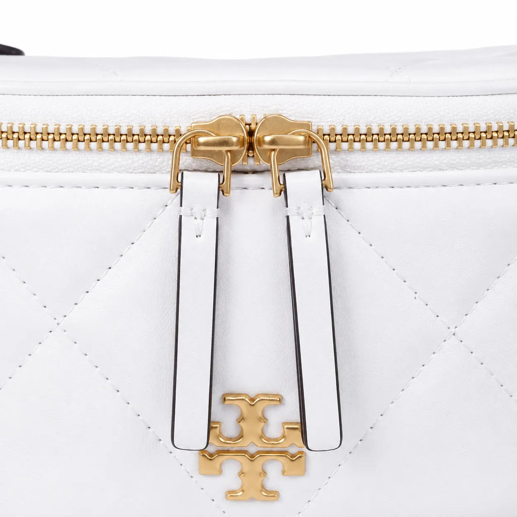 Tory Burch Kira white lambskin detachable chain shoulder strap small and elegant cosmetic bag can be worn crossbody suitable for women