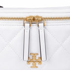 Tory Burch Kira white lambskin detachable chain shoulder strap small and elegant cosmetic bag can be worn crossbody suitable for women