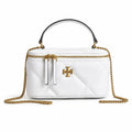 Tory Burch Kira, white lambskin detachable chain shoulder strap small and elegant cosmetic bag can be worn crossbody suitable for women