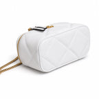 Tory Burch Kira, white lambskin detachable chain shoulder strap small and elegant cosmetic bag can be worn crossbody suitable for women