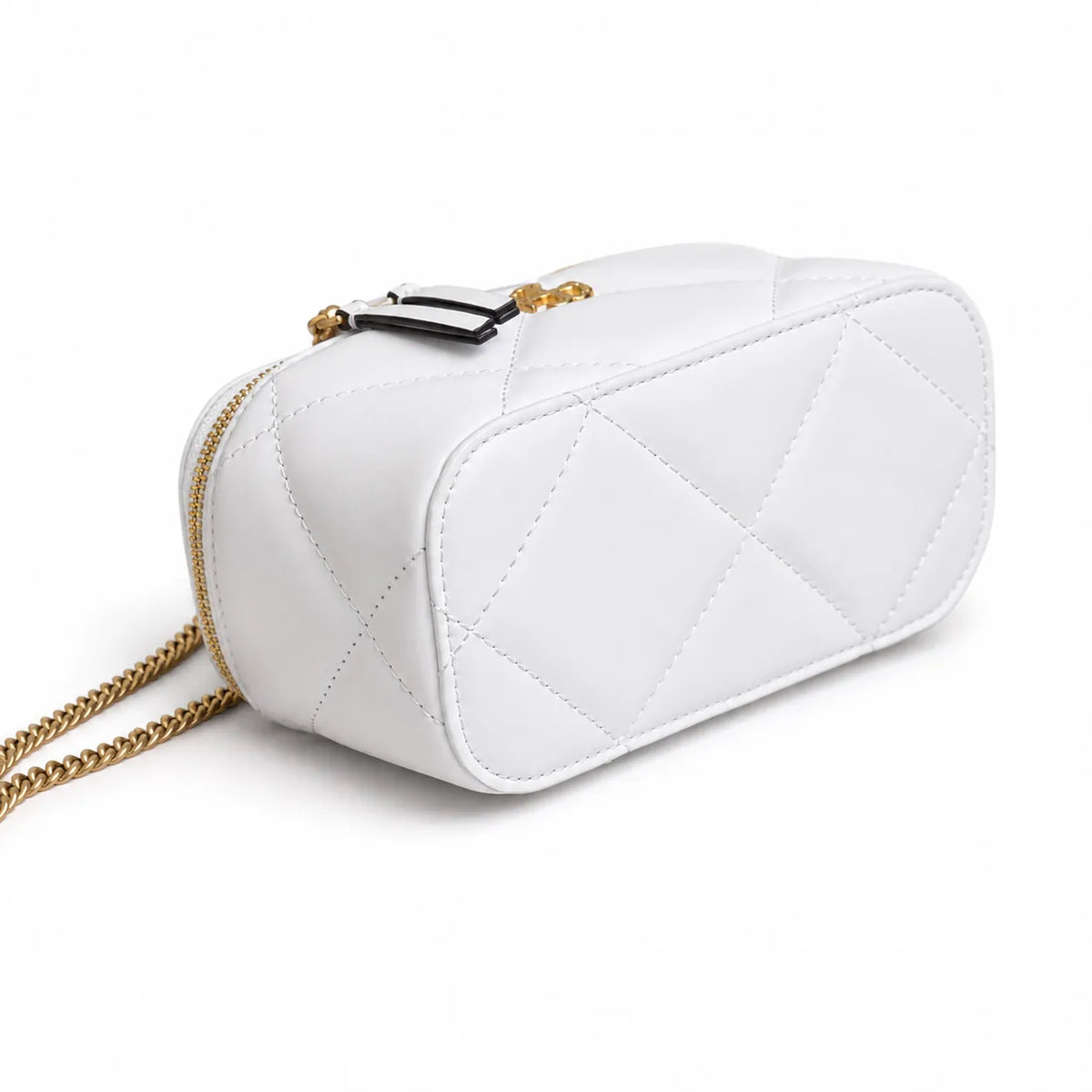 Tory Burch Kira, white lambskin detachable chain shoulder strap small and elegant cosmetic bag can be worn crossbody suitable for women