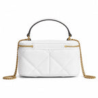 Tory Burch Kira, white lambskin detachable chain shoulder strap small and elegant cosmetic bag can be worn crossbody suitable for women
