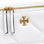 Tory Burch Kira, white lambskin detachable chain shoulder strap small and elegant cosmetic bag can be worn crossbody suitable for women