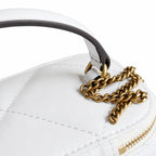 Tory Burch Kira, white lambskin detachable chain shoulder strap small and elegant cosmetic bag can be worn crossbody suitable for women
