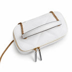 Tory Burch Kira, white lambskin detachable chain shoulder strap small and elegant cosmetic bag can be worn crossbody suitable for women