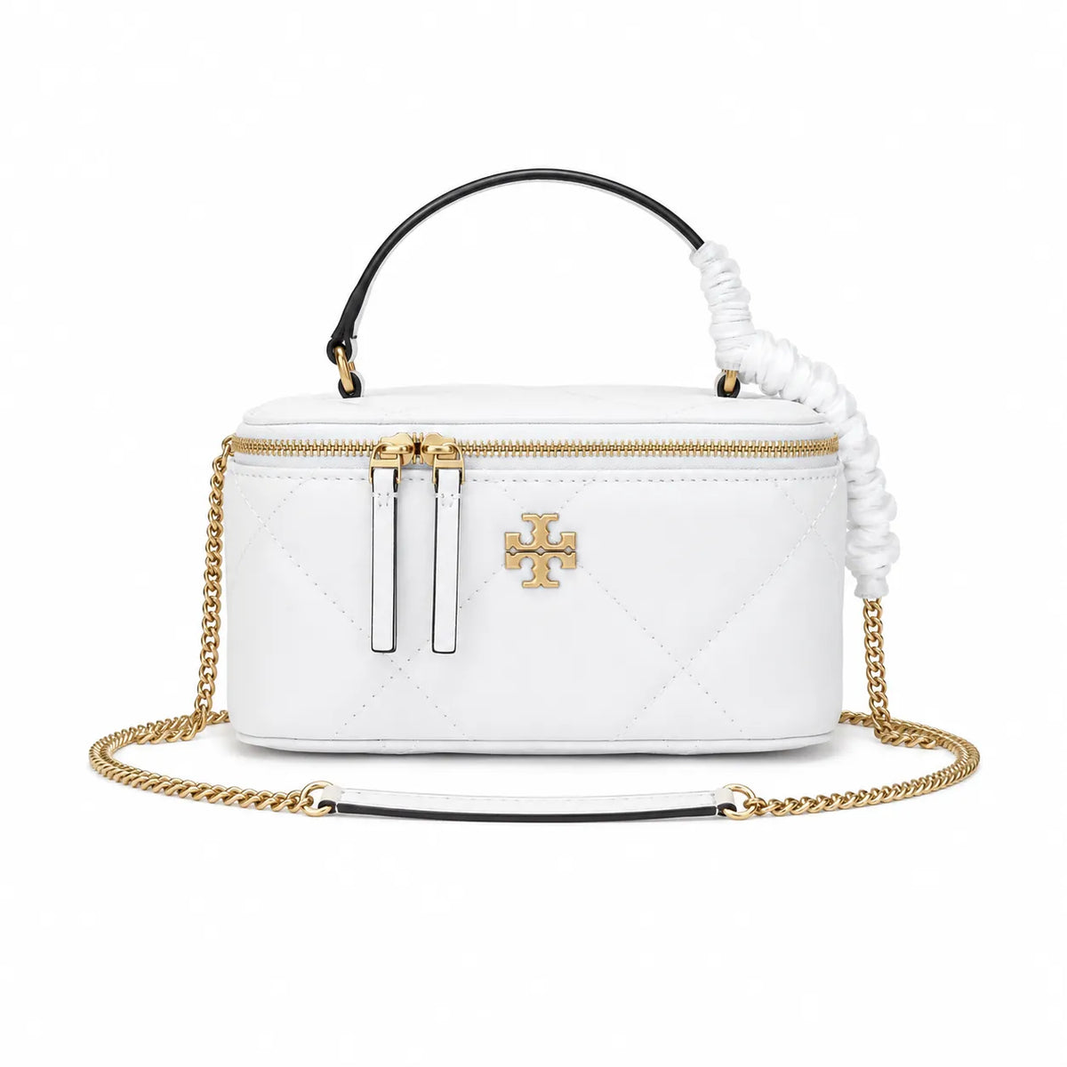 Tory Burch Kira soft pink lambskin bag with detachable chain shoulder strap A small and elegant cosmetic bag that can also be worn crossbody suitable for women