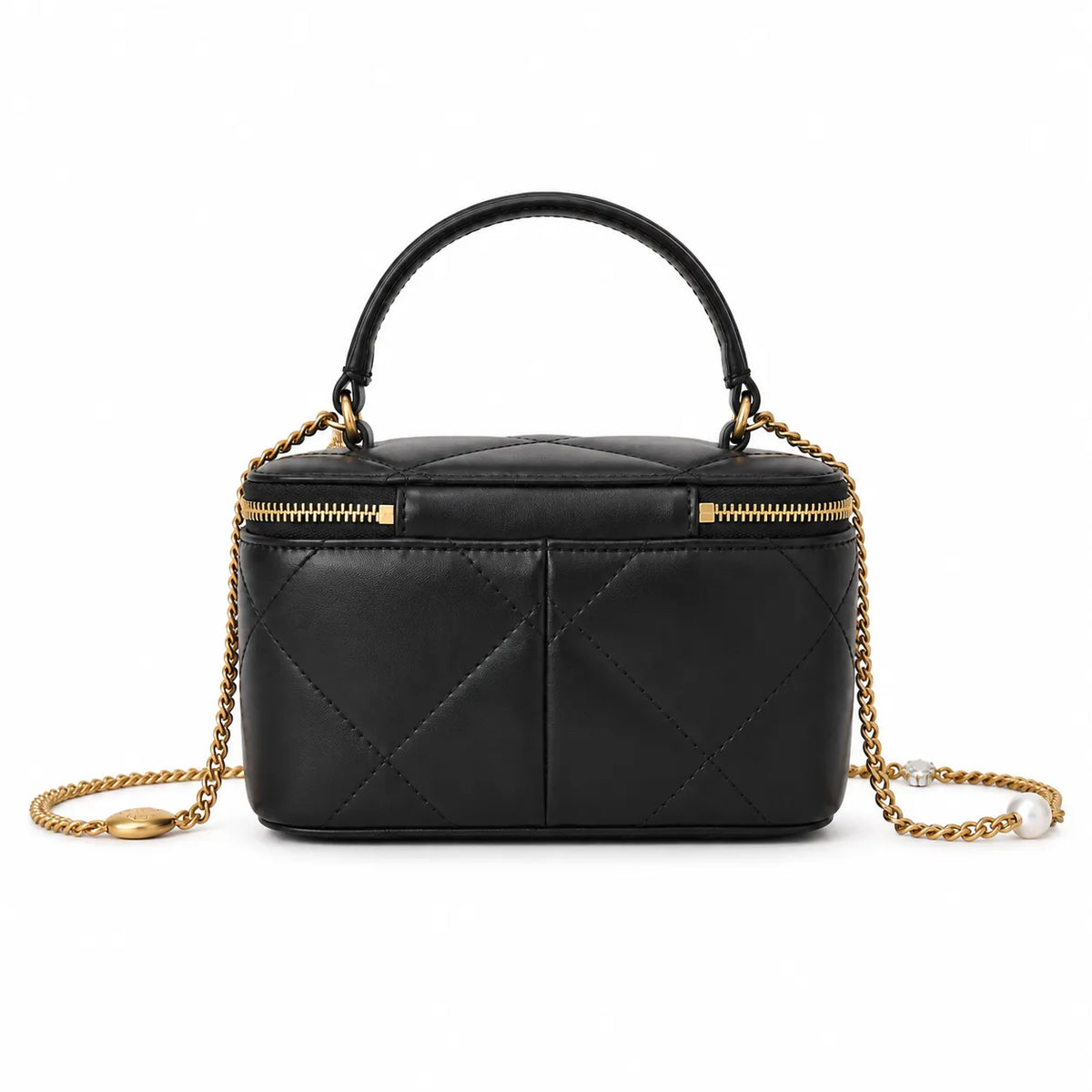 ory Burch Kira black lambskin bag with a detachable chain shoulder strap  a small and elegant cosmetic bag that can also be worn crossbody suitable for women