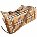 Burberry Freya Large Vintage Check Tote Bag with Front Pocket Detachable Leather Crossbody Strap Work Travel Handbag 40x30cm