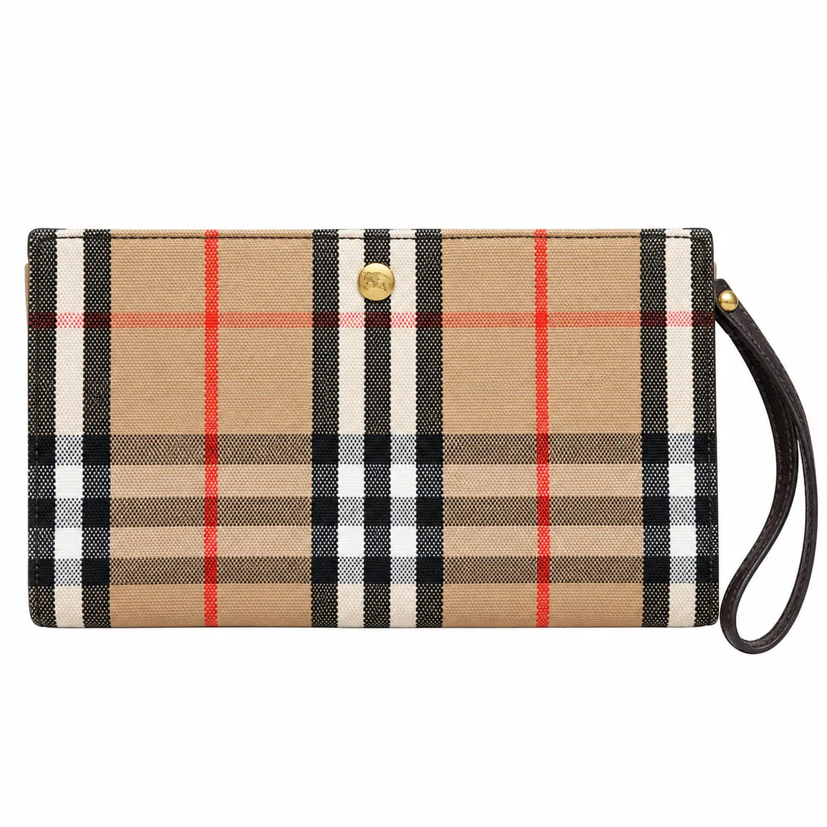 Burberry Nova Check Hobo Shoulder Bag with Matching Wristlet Pouch | Classic Canvas Leather Underarm Bag — Haymarket Beige