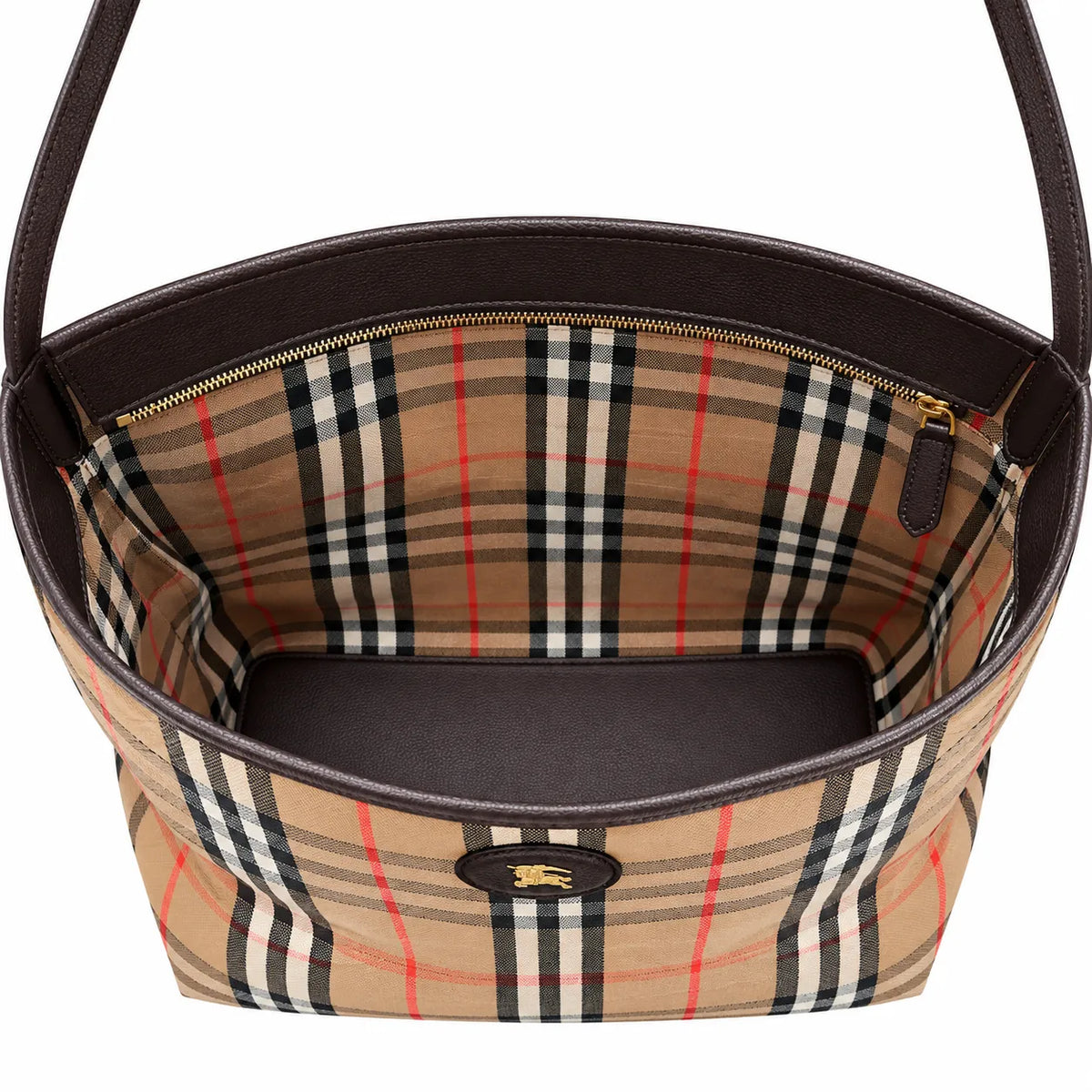 Burberry Nova Check Hobo Shoulder Bag with Matching Wristlet Pouch | Classic Canvas Leather Underarm Bag — Haymarket Beige
