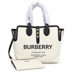 Burberry Horseferry Canvas Tote Bag with Pouch & Strap | Logo Shopper Shoulder Bag