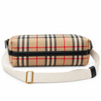 Burberry Vintage Check Mini Tote Bag | Canvas Leather Top Handle Crossbody Bag with Fabric Strap
