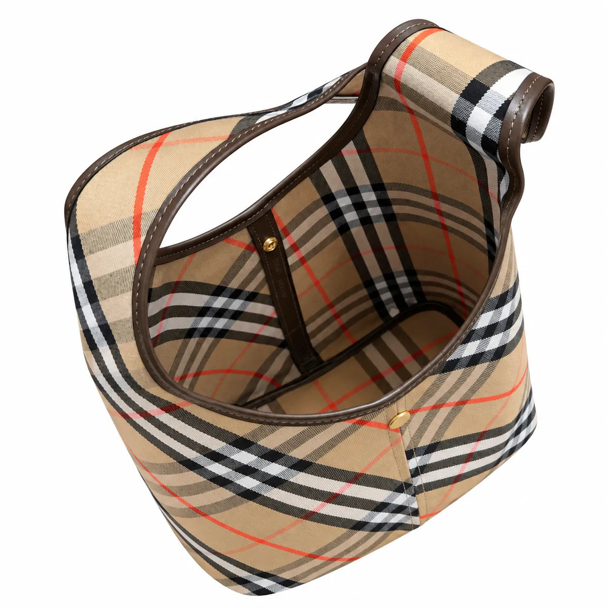 Burberry Haymarket Check Hobo Bag | Classic Tartan Canvas Leather Trim Shoulder Bag — Vintage Check/Brown
