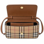 Burberry Vintage Check Hampshire Bag | Tartan Canvas & Leather Crossbody Camera Bag — Archive Beige/Tan