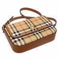 Burberry Vintage Check Hampshire Bag | Tartan Canvas & Leather Crossbody Camera Bag — Archive Beige/Tan