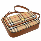Burberry Vintage Check Hampshire Bag | Tartan Canvas & Leather Crossbody Camera Bag — Archive Beige/Tan