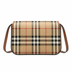 Burberry Vintage Check Hampshire Bag | Tartan Canvas & Leather Crossbody Camera Bag — Archive Beige/Tan