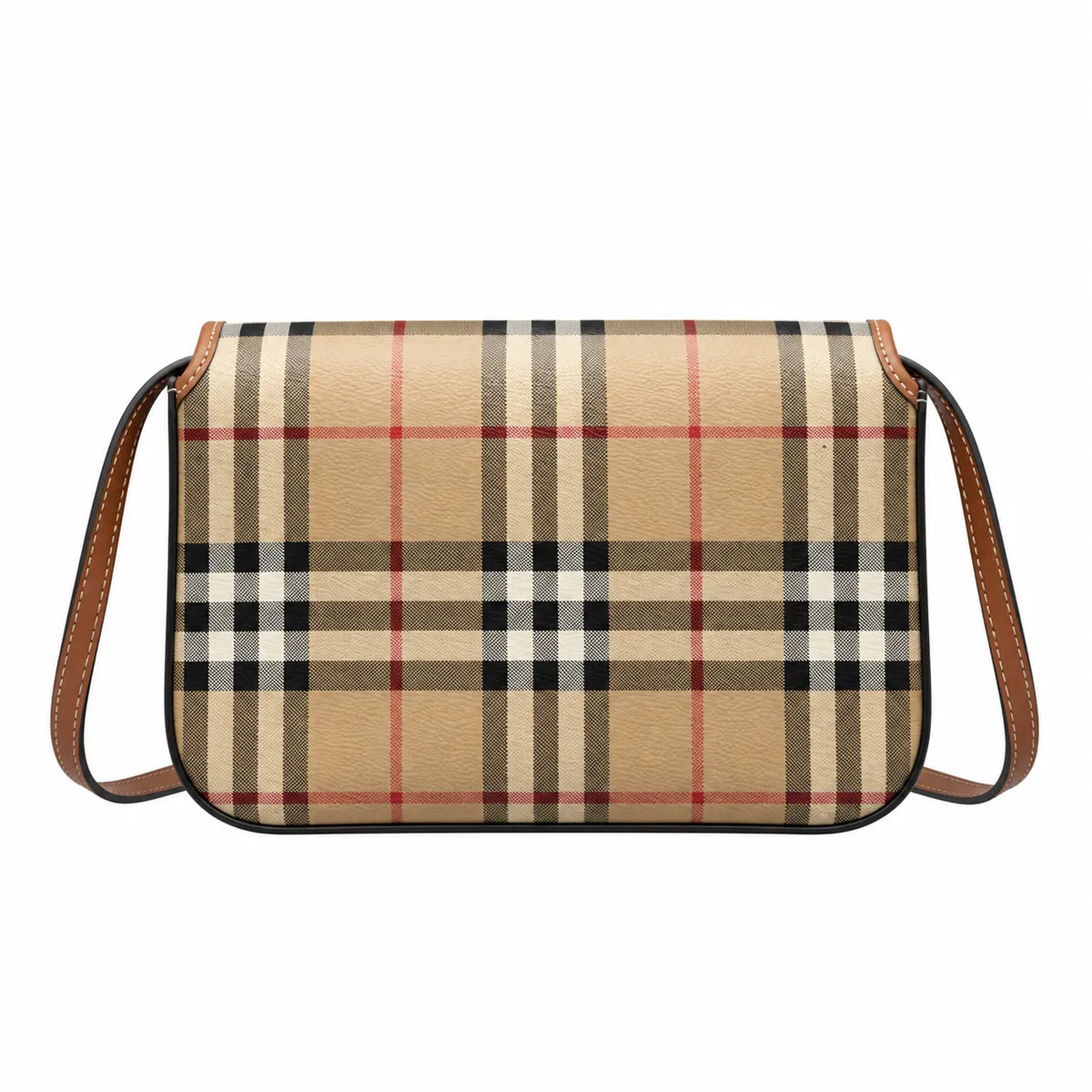 Burberry Vintage Check Hampshire Bag | Tartan Canvas & Leather Crossbody Camera Bag — Archive Beige/Tan