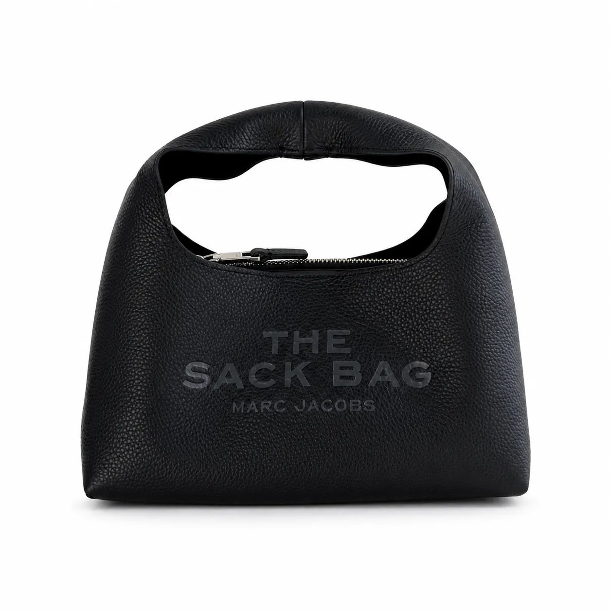 Marc Jacobs The Mini Sack Bag Grey Pebble-Grain Leather Mini Top-Handle Bag
