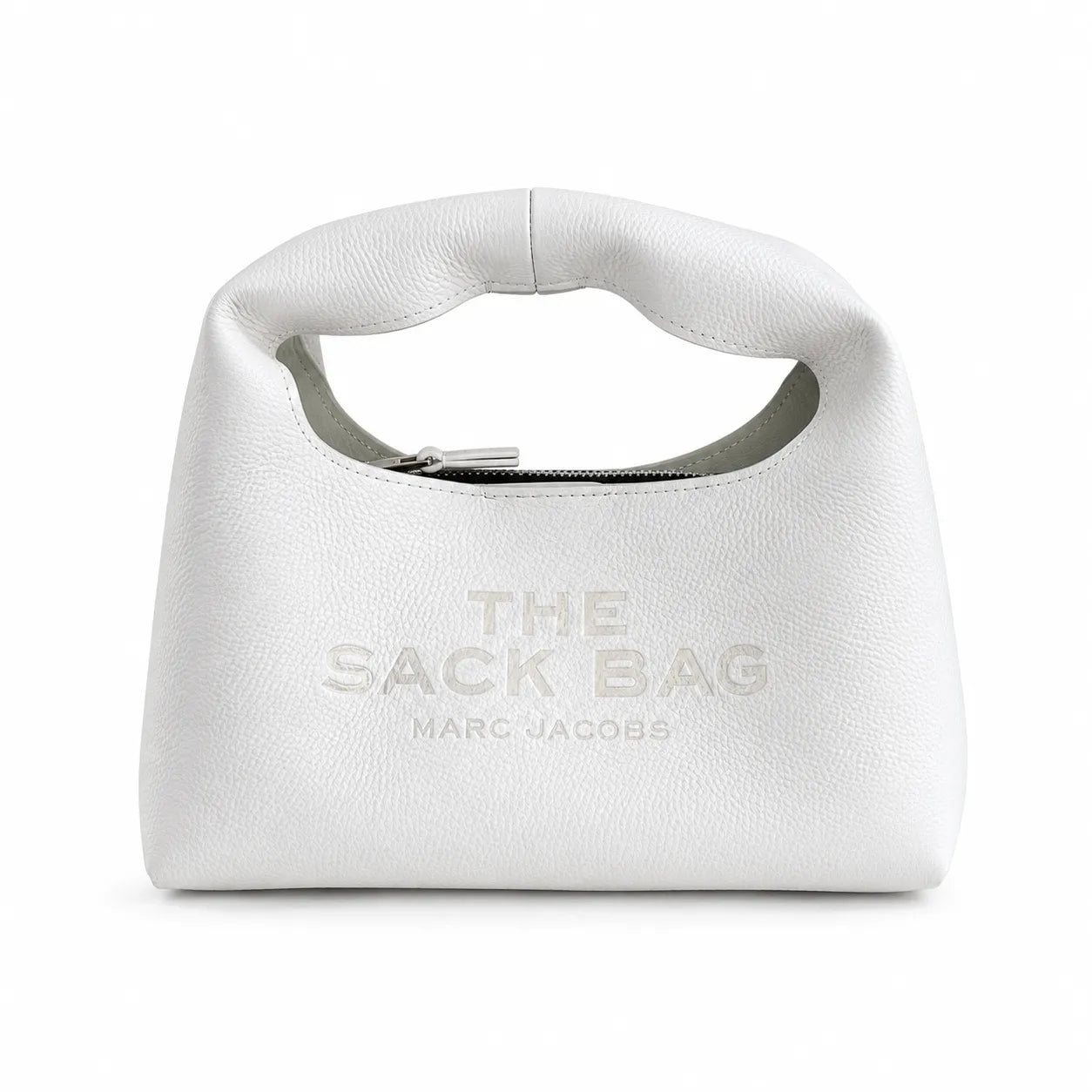 Marc Jacobs The Mini Sack Bag Grey Pebble-Grain Leather Mini Top-Handle Bag