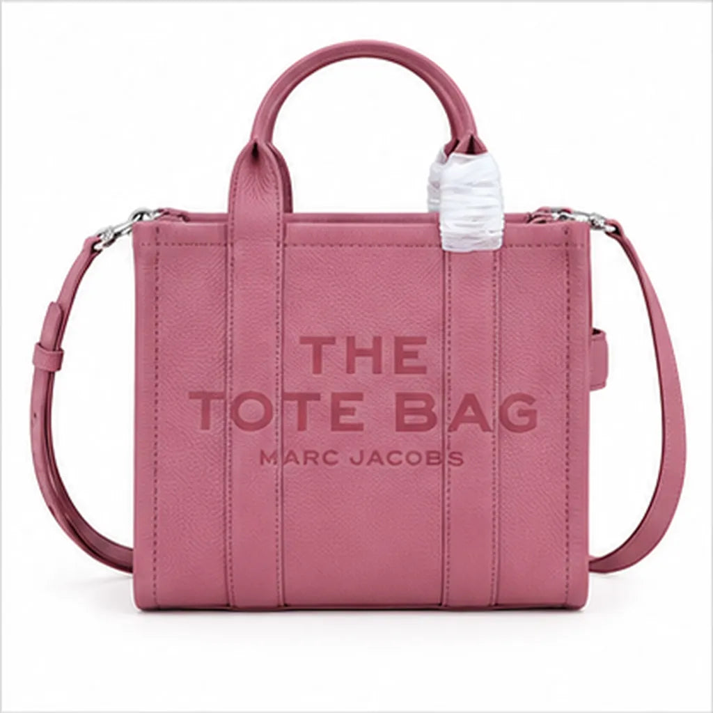 Marc Jacobs The Tote Bag Small Mustard Yellow Pebbled Leather Tote Bag with Adjustable Crossbody Strap