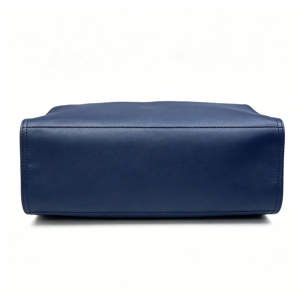 Tory Burch Ella | Navy blue waterproof fabric double handles spacious interior women's business travel handbag
