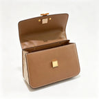 Tory Burch Eleanor  beige and brown jacquard fabric with adjustable leather shoulder strap women's style