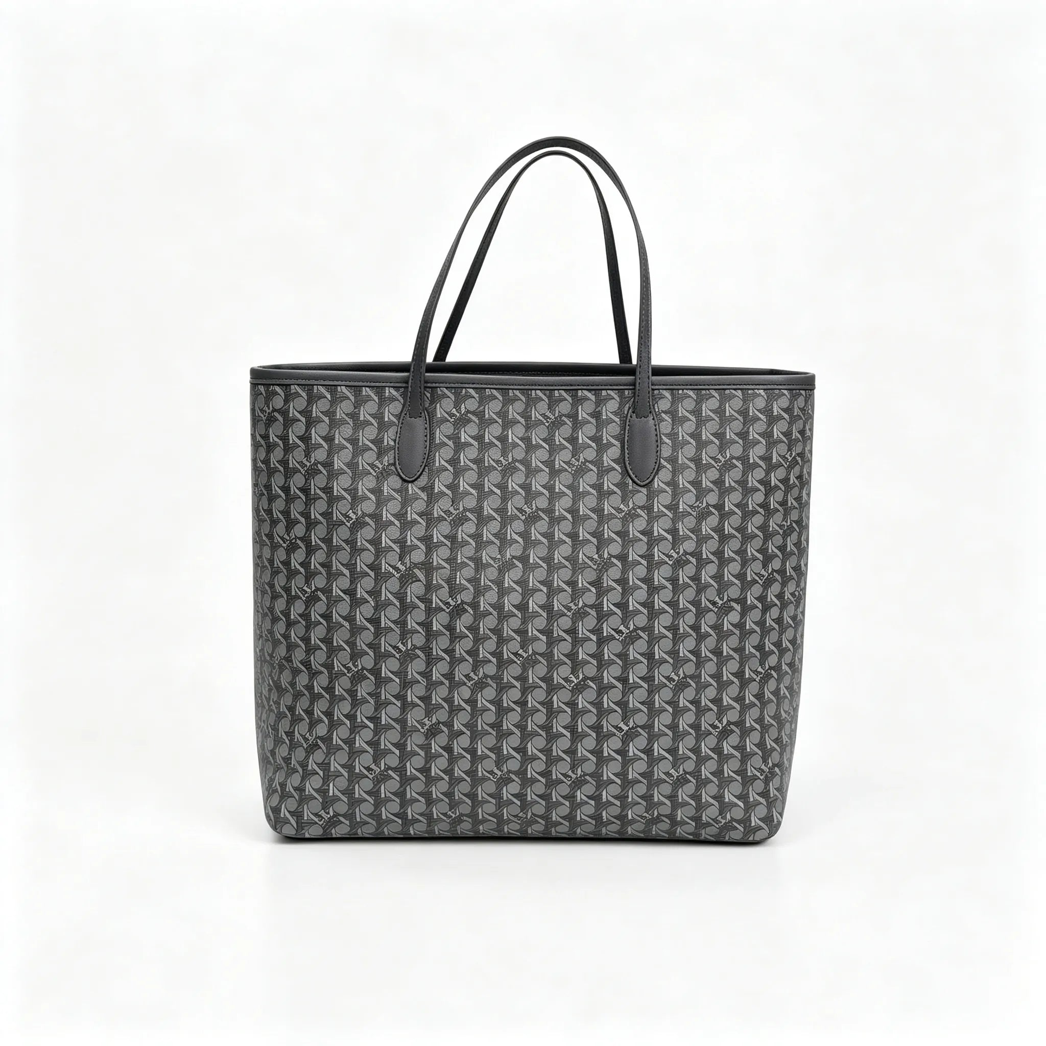 Tory Burch Ever-Ready | Grey coated canvas with woven print leather trim zip closure detachable pouch women's designer handbag