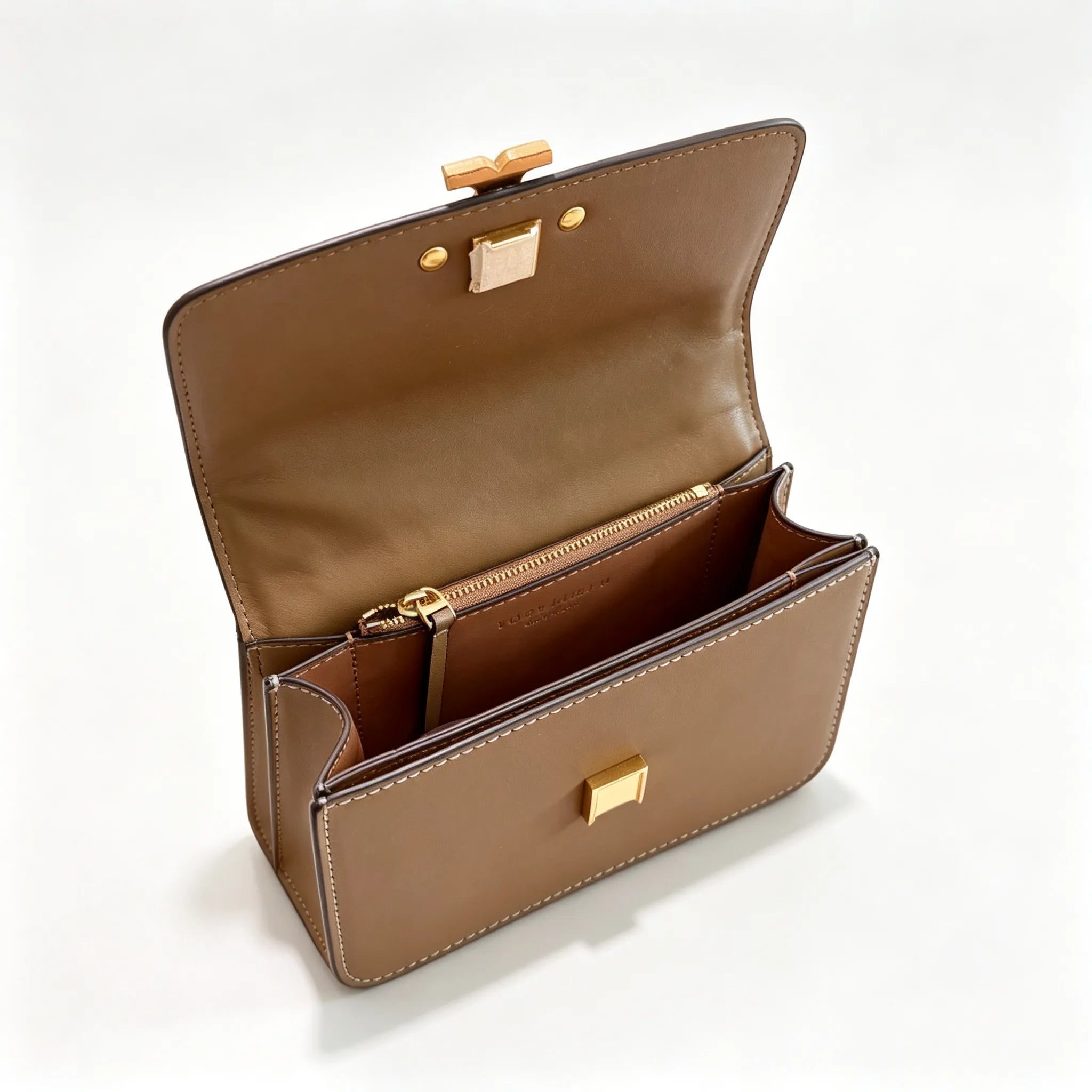 Tory Burch Eleanor  beige and brown jacquard fabric with adjustable leather shoulder strap women's style