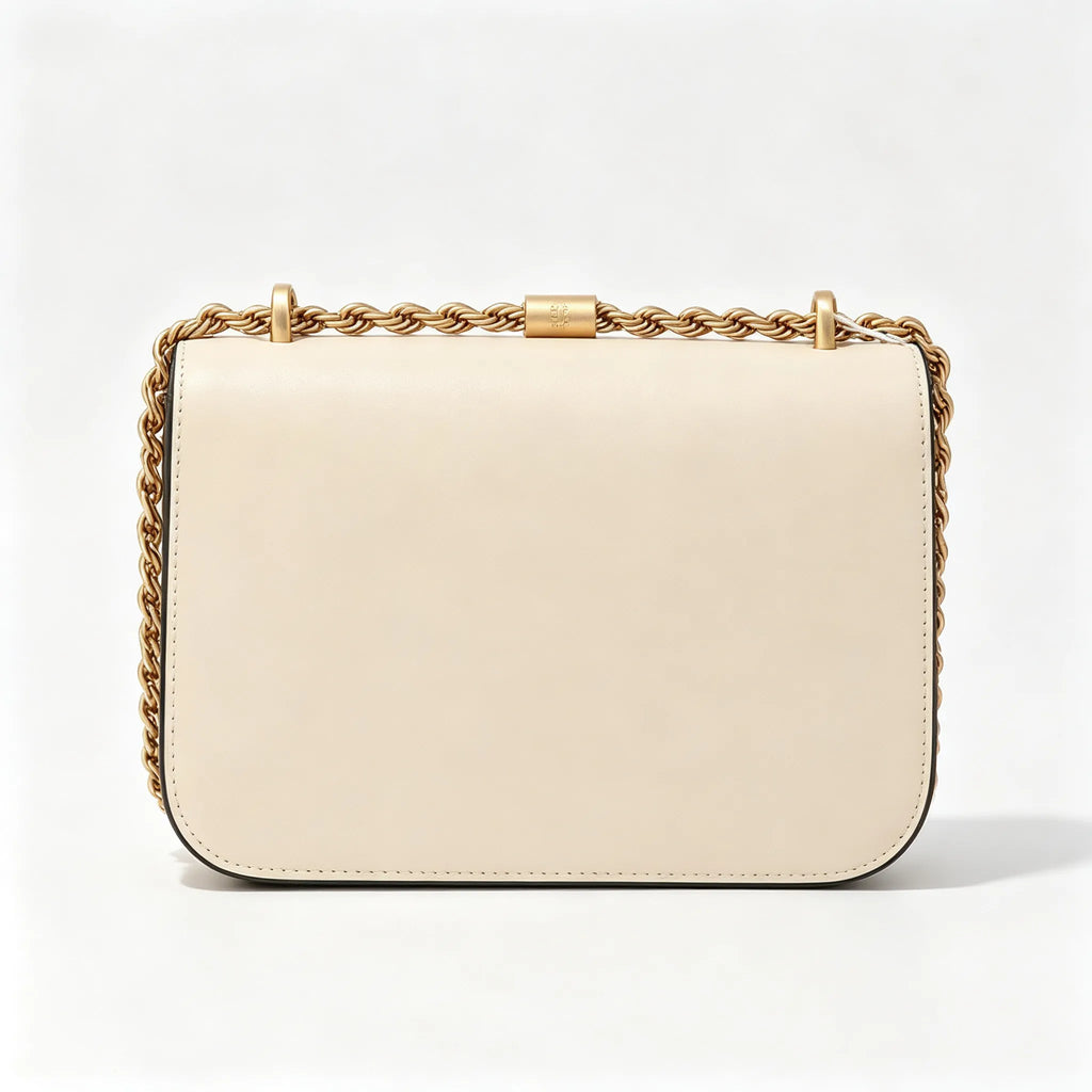 Tory Burch Eleanor off-white calfskin leather rope chain shoulder strap multi-angle carrying option for women
