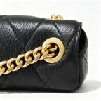Tory Burch Kira, black calfskin leather adjustable twist chain shoulder strap  multiple carrying options for women
