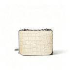 Tory Burch Eleanor off-white embossed leather twisted chain shoulder strap multiple carrying options for women
