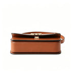 Tory Burch Eleanor | Caramel brown Nappa leather  adjustable shoulder strap  multiple carrying options  women's designer handbag
