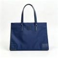 Tory Burch Ella | Navy blue waterproof fabric double handles spacious interior women's business travel handbag